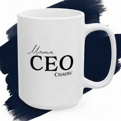 Kubek z nadrukiem Mama CEO Chaosu – oficjalne insygnia domowej władzy
