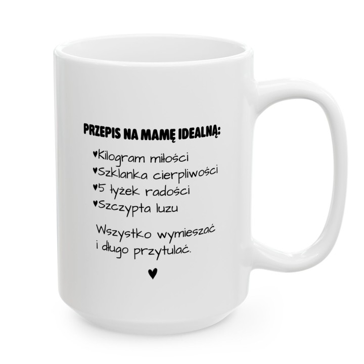 Kubek z nadrukiem Przepis na Mamę Idealną – prezent podziękowanie