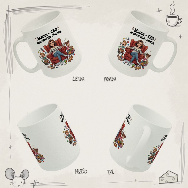 Kubek Mama CEO domowego chaosu – Prezent dla mamy z humorem
