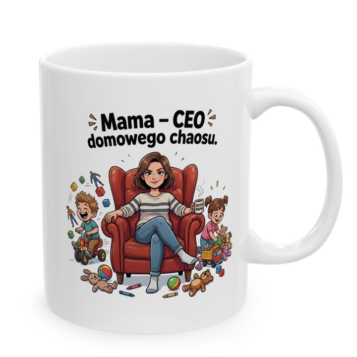 Kubek Mama CEO domowego chaosu – Prezent dla mamy z humorem