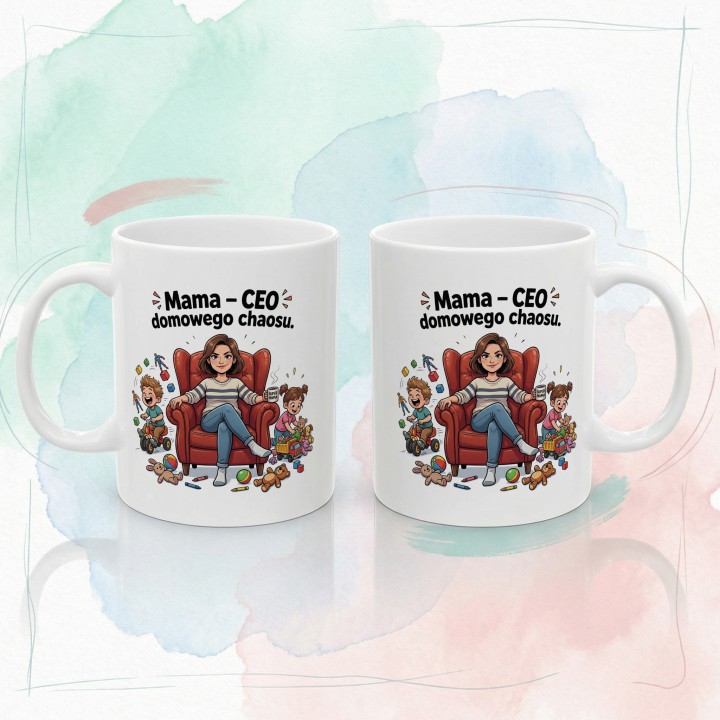 Kubek Mama CEO domowego chaosu – Prezent dla mamy z humorem