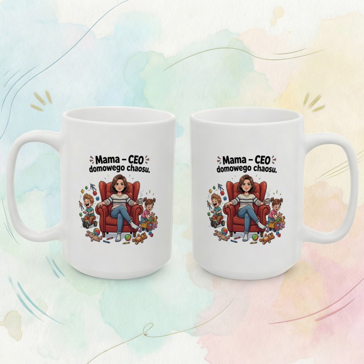 Kubek Mama CEO domowego chaosu – Prezent dla mamy z humorem