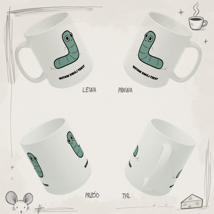 Kubek personalizowany Własny Tekst i Postać hobby TYPOWY ROBAK