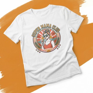 Koszulka damska Super Mama Club – prezent retro vintage lato