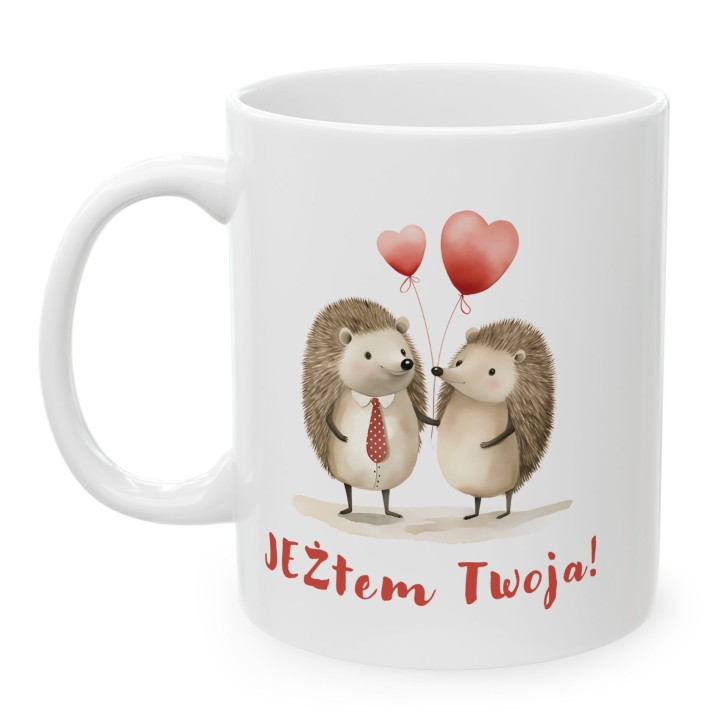 Kubek „JEŻtem Twoja!” – miłosne jeże i gra słów