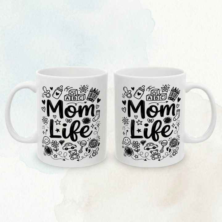 Kubek z nadrukiem Mom Life | Prezent dla mamy na Dzień Matki