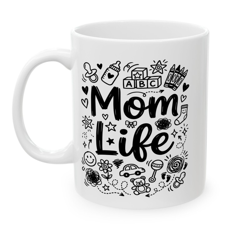 Kubek z nadrukiem Mom Life | Prezent dla mamy na Dzień Matki