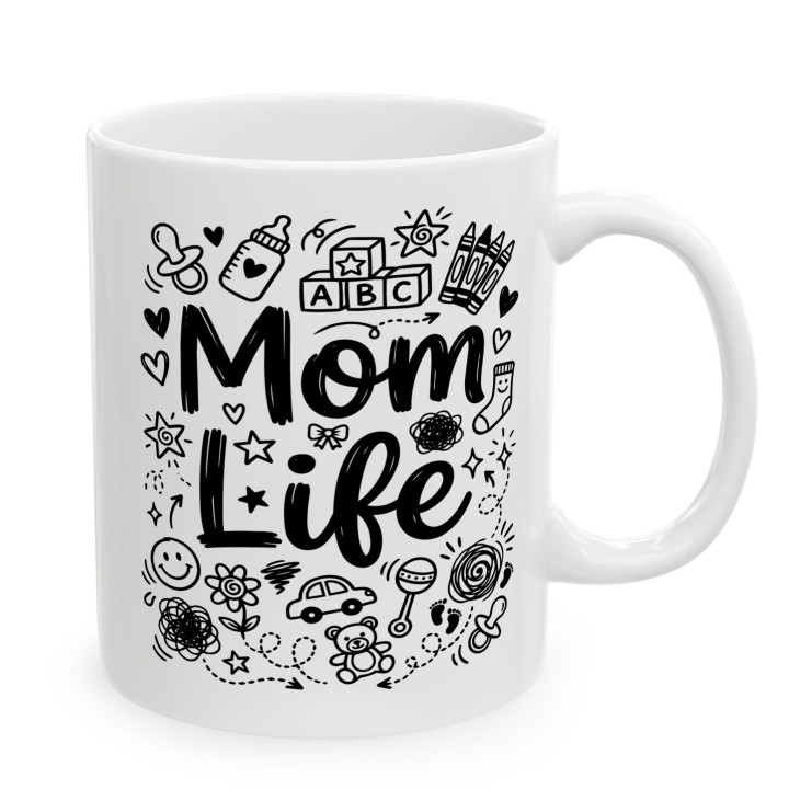 Kubek z nadrukiem Mom Life | Prezent dla mamy na Dzień Matki