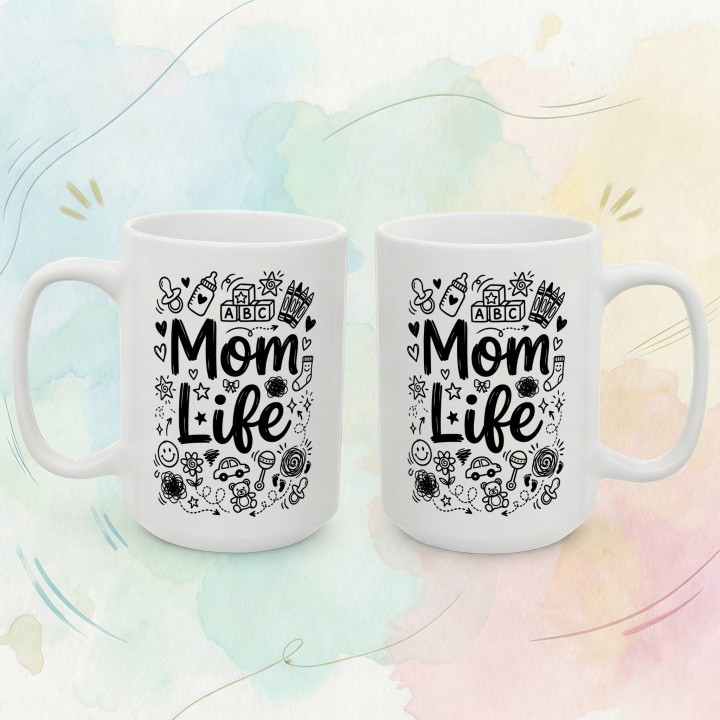 Kubek z nadrukiem Mom Life | Prezent dla mamy na Dzień Matki