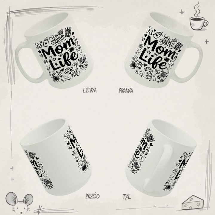 Kubek z nadrukiem Mom Life | Prezent dla mamy na Dzień Matki
