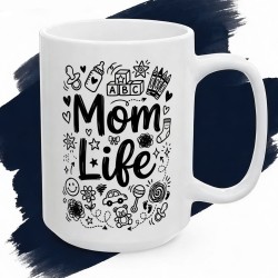 Kubek z nadrukiem Mom Life – stylowy chaos każdej mamy