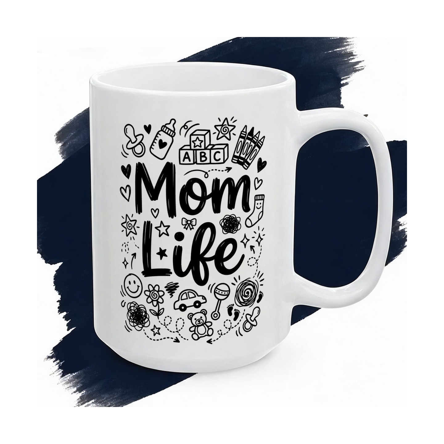 Kubek z nadrukiem Mom Life – stylowy chaos każdej mamy
