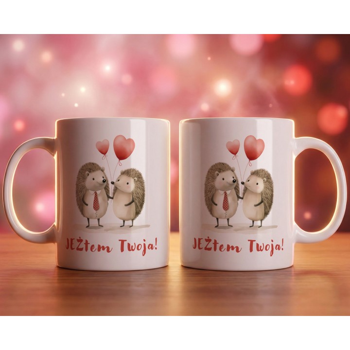 Kubek „JEŻtem Twoja!” – miłosne jeże i gra słów