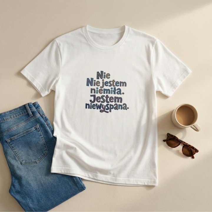 Koszulka Nie Jestem Niemiła Jestem Niewyspana - Zabawny T-shirt Damski
