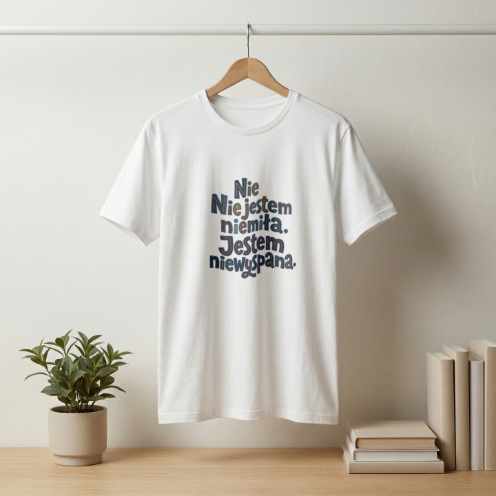 Koszulka Nie Jestem Niemiła Jestem Niewyspana - Zabawny T-shirt Damski