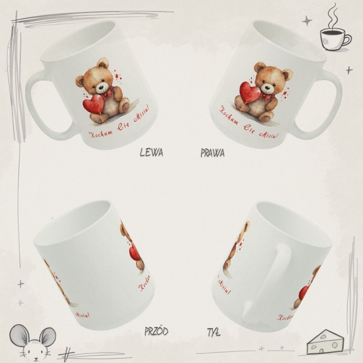 Kubek „Kocham Cię Misiu!” – miś z sercem