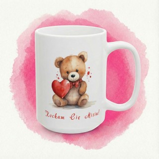 Kubek „Kocham Cię Misiu!” – miś z sercem