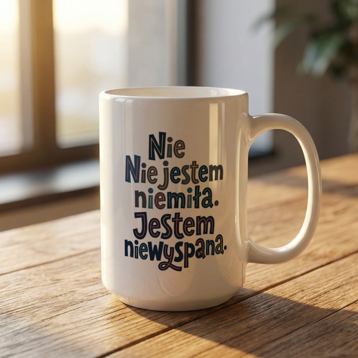 Kubek Kolorowy: Nie Jestem Niemiła, Jestem Niewyspana - Śmieszny