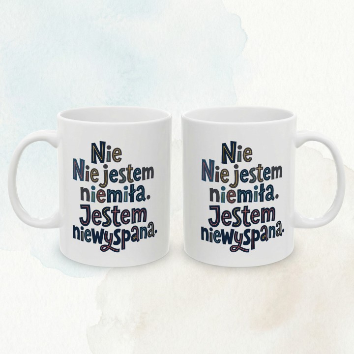 Kubek Kolorowy: Nie Jestem Niemiła, Jestem Niewyspana - Śmieszny