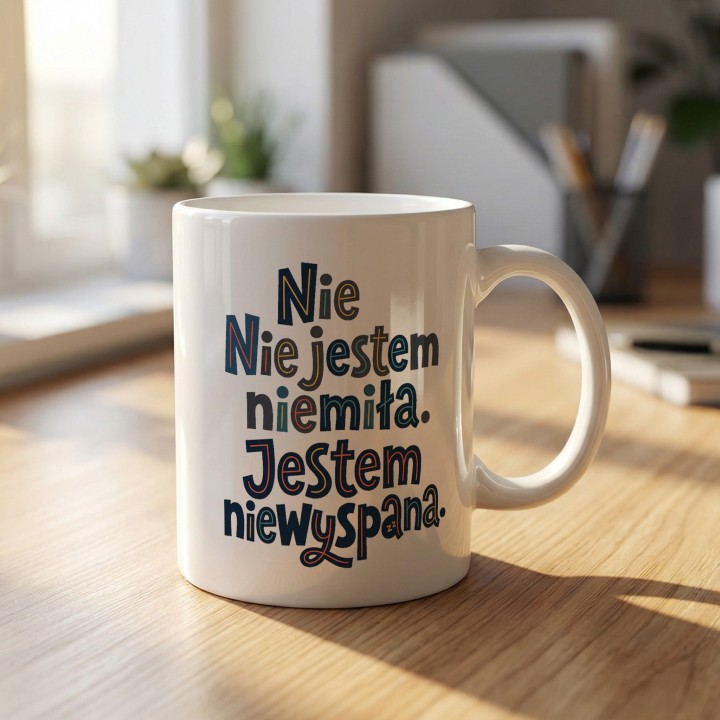 Kubek Kolorowy: Nie Jestem Niemiła, Jestem Niewyspana - Śmieszny