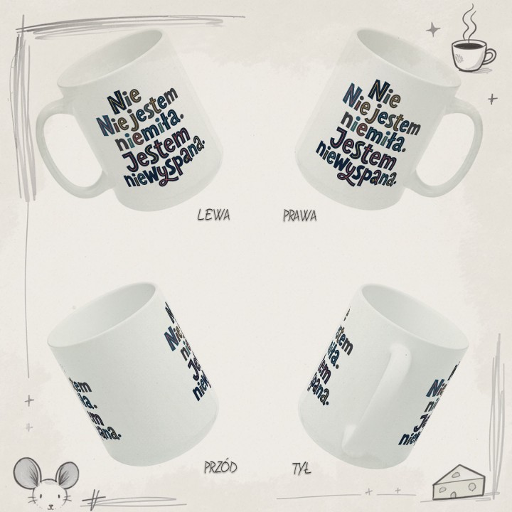 Kubek Kolorowy: Nie Jestem Niemiła, Jestem Niewyspana - Śmieszny