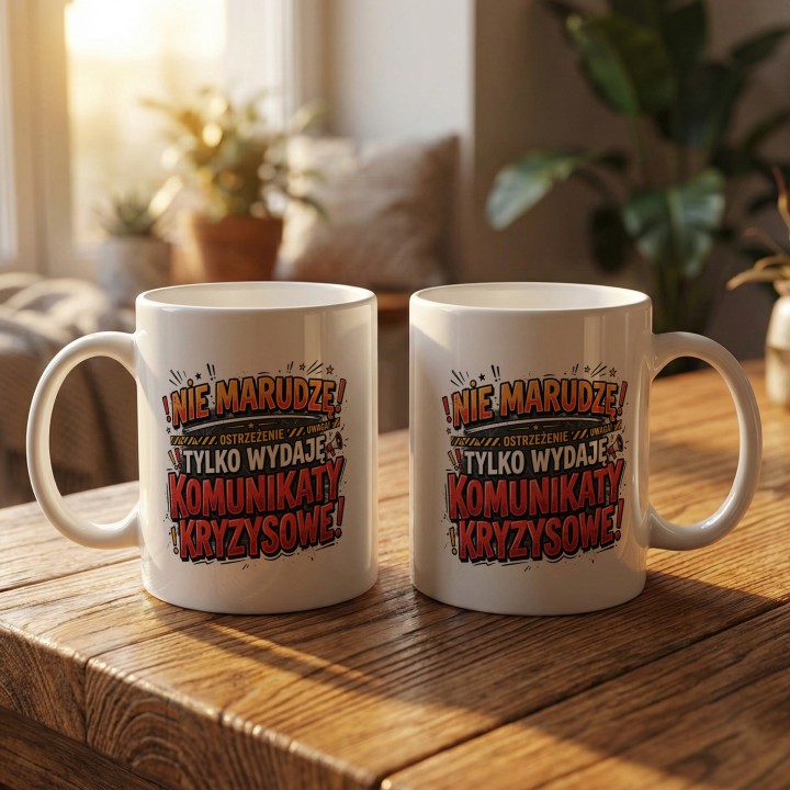Kubek Ostrzegawczy Nie Marudzę Tylko Wydaję Komunikaty Kryzysowe