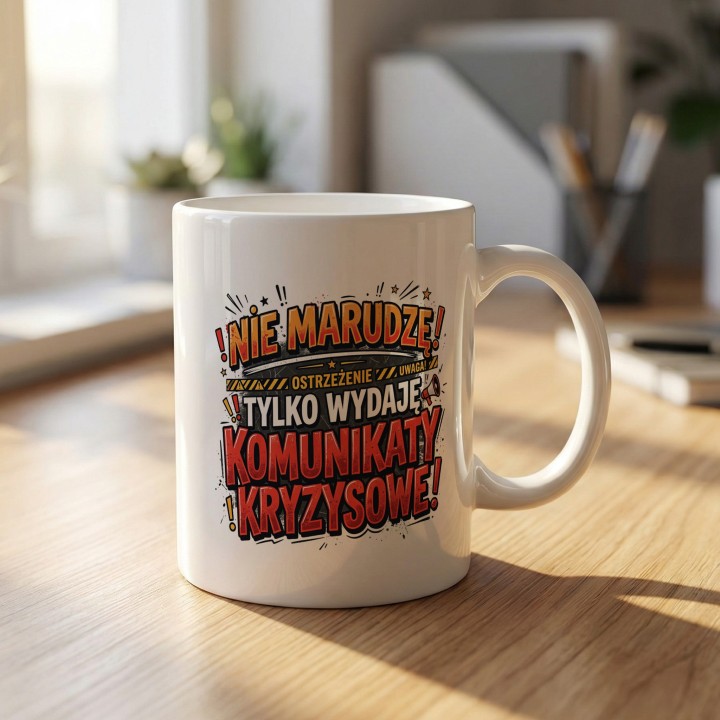 Kubek Ostrzegawczy Nie Marudzę Tylko Wydaję Komunikaty Kryzysowe