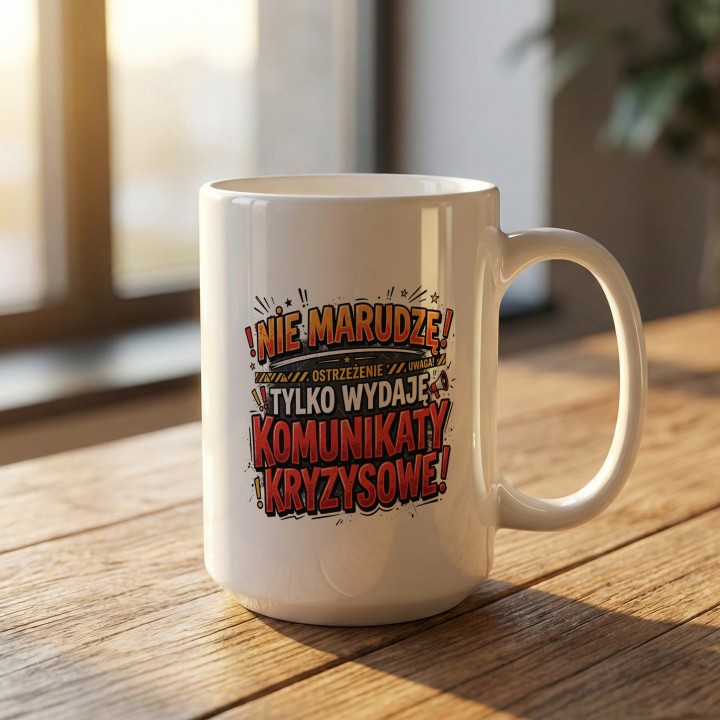 Kubek Ostrzegawczy Nie Marudzę Tylko Wydaję Komunikaty Kryzysowe