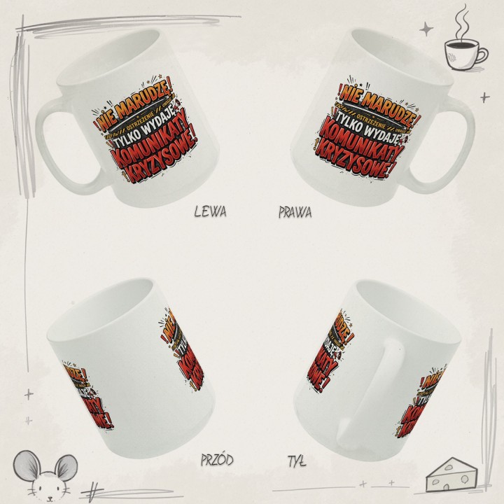 Kubek Ostrzegawczy Nie Marudzę Tylko Wydaję Komunikaty Kryzysowe