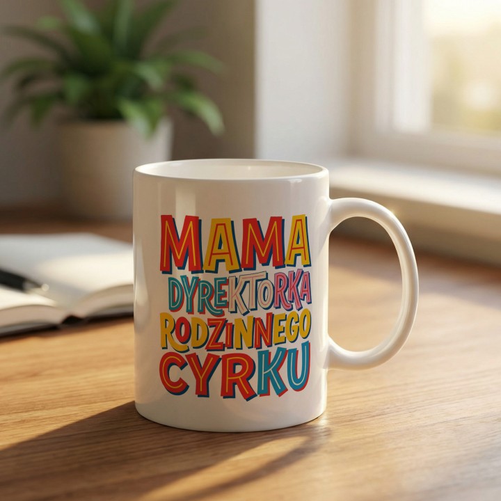 Kubek Mama Dyrektorka Rodzinnego Cyrku | Śmieszny prezent dla mamy