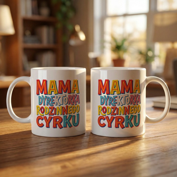 Kubek Mama Dyrektorka Rodzinnego Cyrku | Śmieszny prezent dla mamy