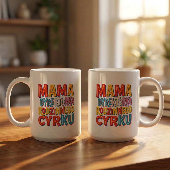 Kubek Mama Dyrektorka Rodzinnego Cyrku | Śmieszny prezent dla mamy