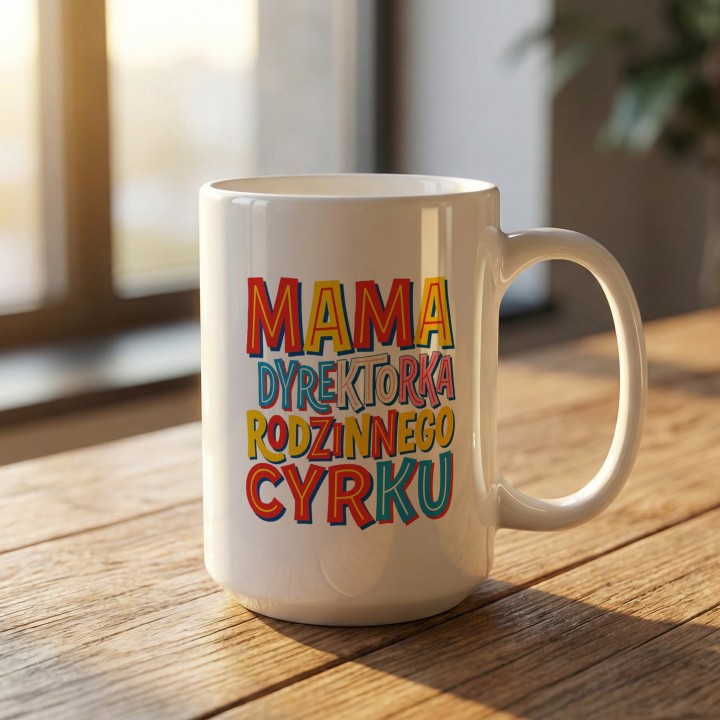 Kubek Mama Dyrektorka Rodzinnego Cyrku | Śmieszny prezent dla mamy