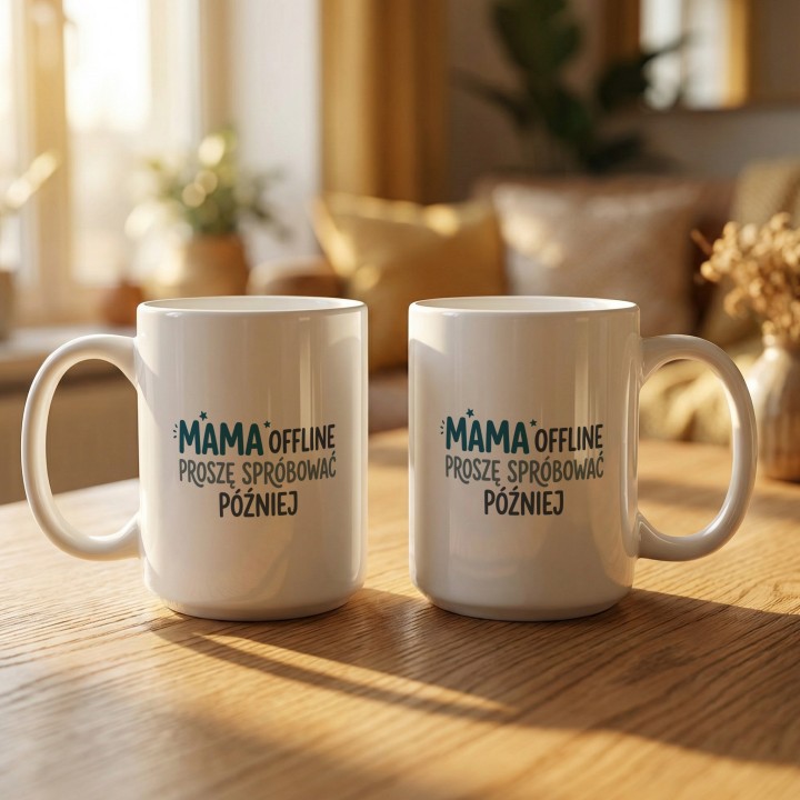 Kubek Mama offline - Proszę spróbować później | Prezent dla mamy