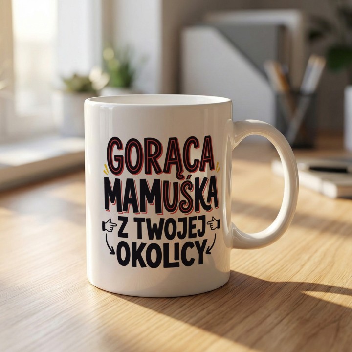 Kubek Gorąca Mamuśka Z Twojej Okolicy | Śmieszny Prezent Na Dzień Matki