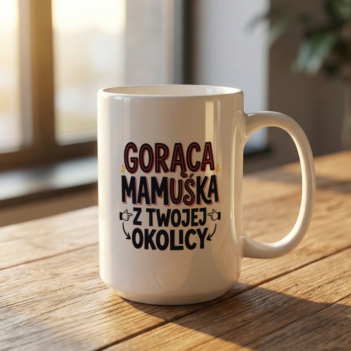 Kubek Gorąca Mamuśka Z Twojej Okolicy | Śmieszny Prezent Na Dzień Matki