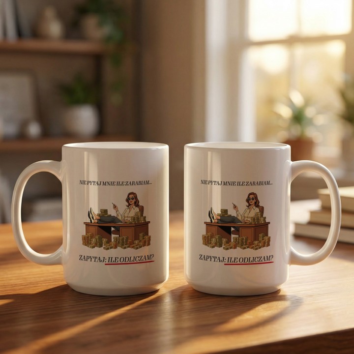 Kubek dla księgowej Nie pytaj ile zarabiam zapytaj ile odliczam prezent