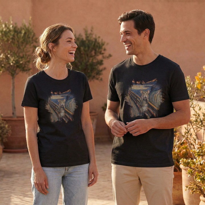 Koszulka Krzyk Myszy – Parodia Muncha | Zabawna Koszulka dla Introwertyka