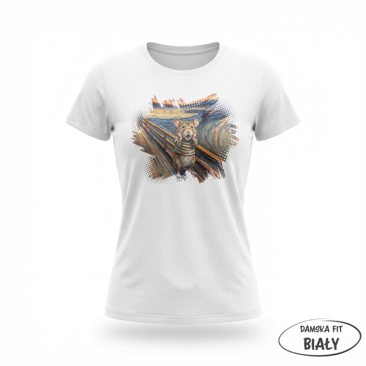 Koszulka Krzyk Myszy – Parodia Muncha | Zabawna Koszulka dla Introwertyka