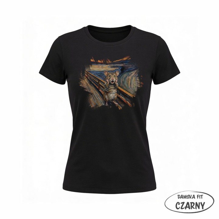 Koszulka Krzyk Myszy – Parodia Muncha | Zabawna Koszulka dla Introwertyka