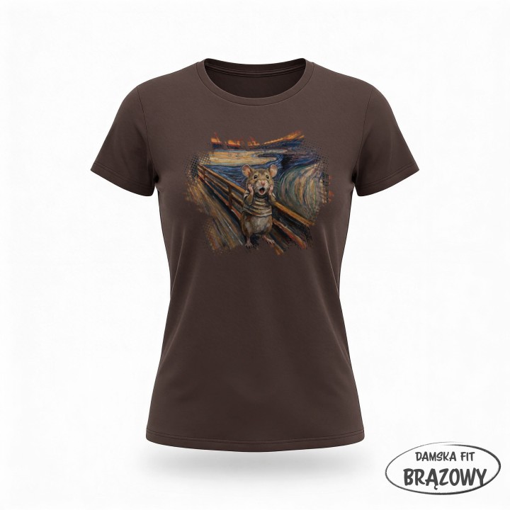 Koszulka Krzyk Myszy – Parodia Muncha | Zabawna Koszulka dla Introwertyka