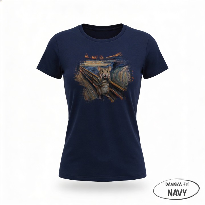 Koszulka Krzyk Myszy – Parodia Muncha | Zabawna Koszulka dla Introwertyka