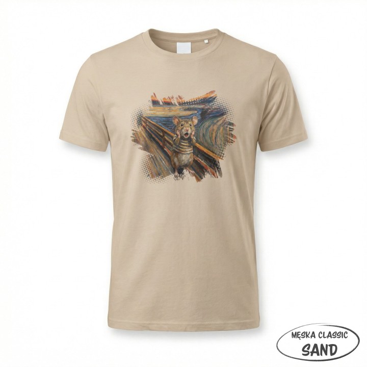 Koszulka Krzyk Myszy – Parodia Muncha | Zabawna Koszulka dla Introwertyka