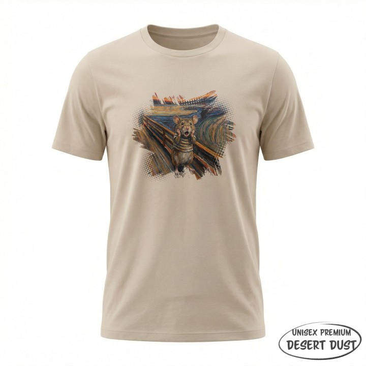 Koszulka Krzyk Myszy – Parodia Muncha | Zabawna Koszulka dla Introwertyka