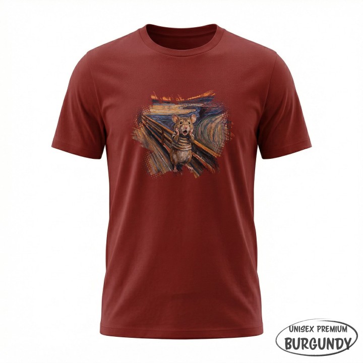 Koszulka Krzyk Myszy – Parodia Muncha | Zabawna Koszulka dla Introwertyka