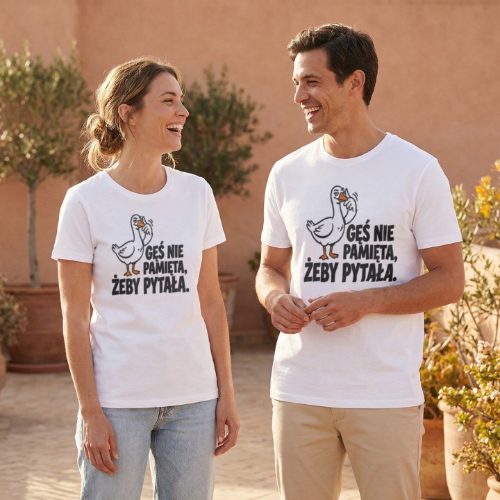 Koszulka Gęś Nie Pamięta Żeby Pytała – Śmieszna Koszulka z Gęsią