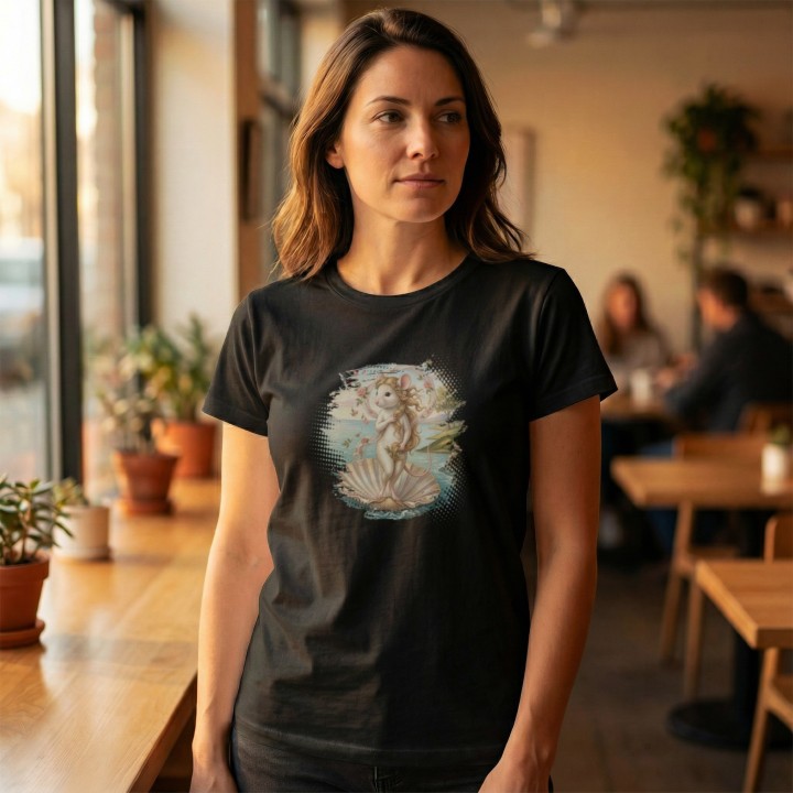 Koszulka Narodziny Mysiej Wenus – Śmieszny Nadruk Sztuka Parodia