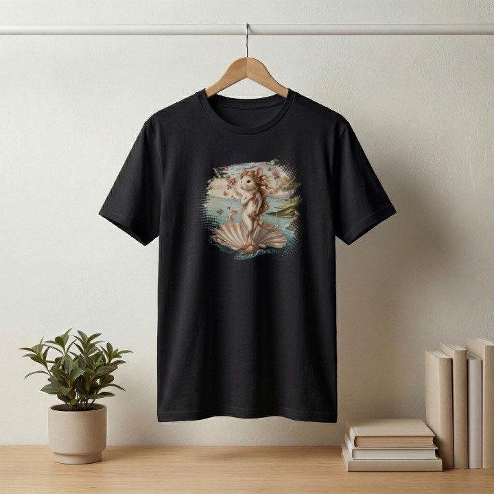 Koszulka Narodziny Mysiej Wenus – Śmieszny Nadruk Sztuka Parodia