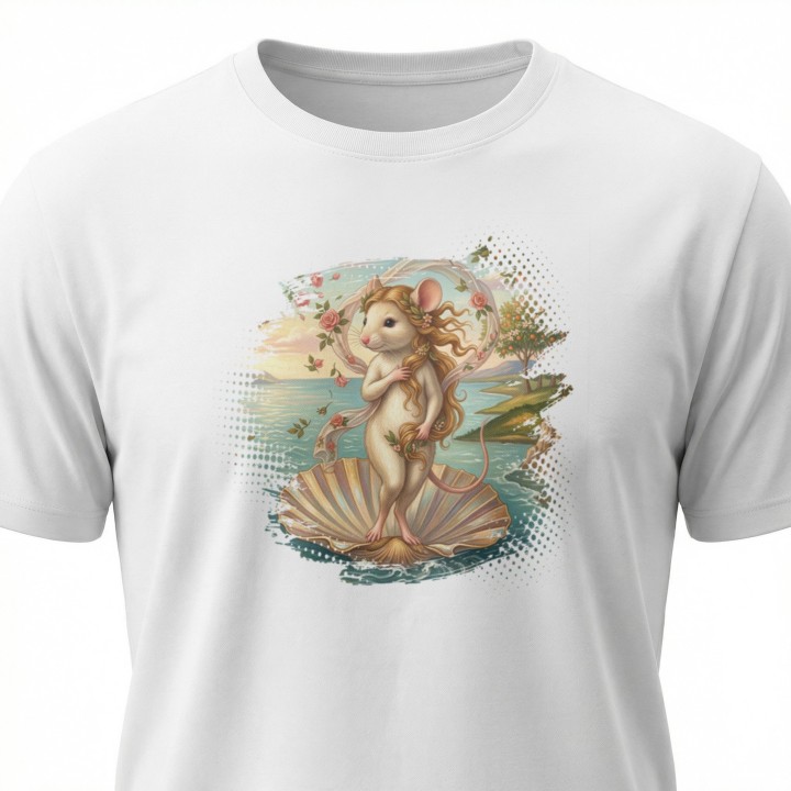 Koszulka Narodziny Mysiej Wenus – Śmieszny Nadruk Sztuka Parodia