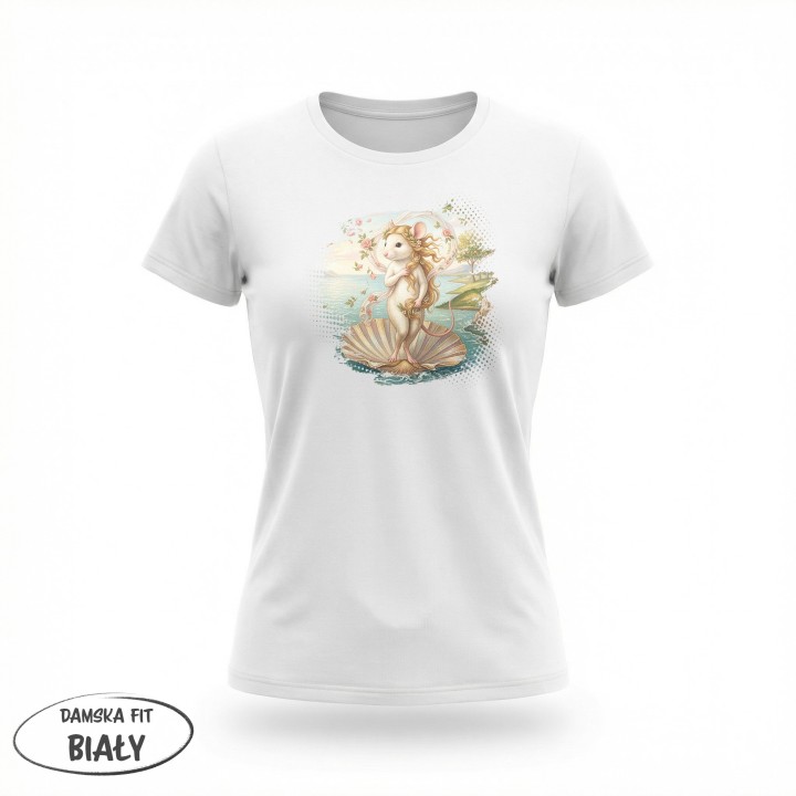 Koszulka Narodziny Mysiej Wenus – Śmieszny Nadruk Sztuka Parodia